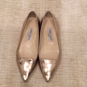 Jimmy Choo rose gold flat